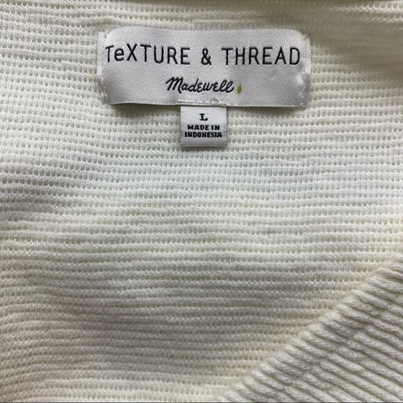 Madewell Women's Texture & Thread Long-Sleeve Tie-Front Top-L - Picture 5 of 6
